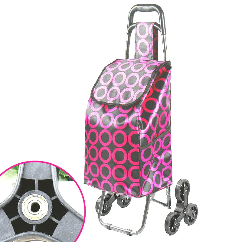 

Y130 Foldable Shopping Cart With Wheel Thicken Rod Luggage Climbing Trolley Heavy Bearing Portable Waterproof Shopping Bag