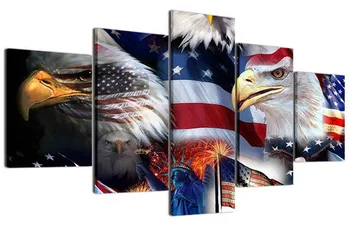 

HUACAN Diamond Embroidery Animals Multi-picture Combination Eagle DIY Diamond Painting Full Square 5pcs Home Decoration