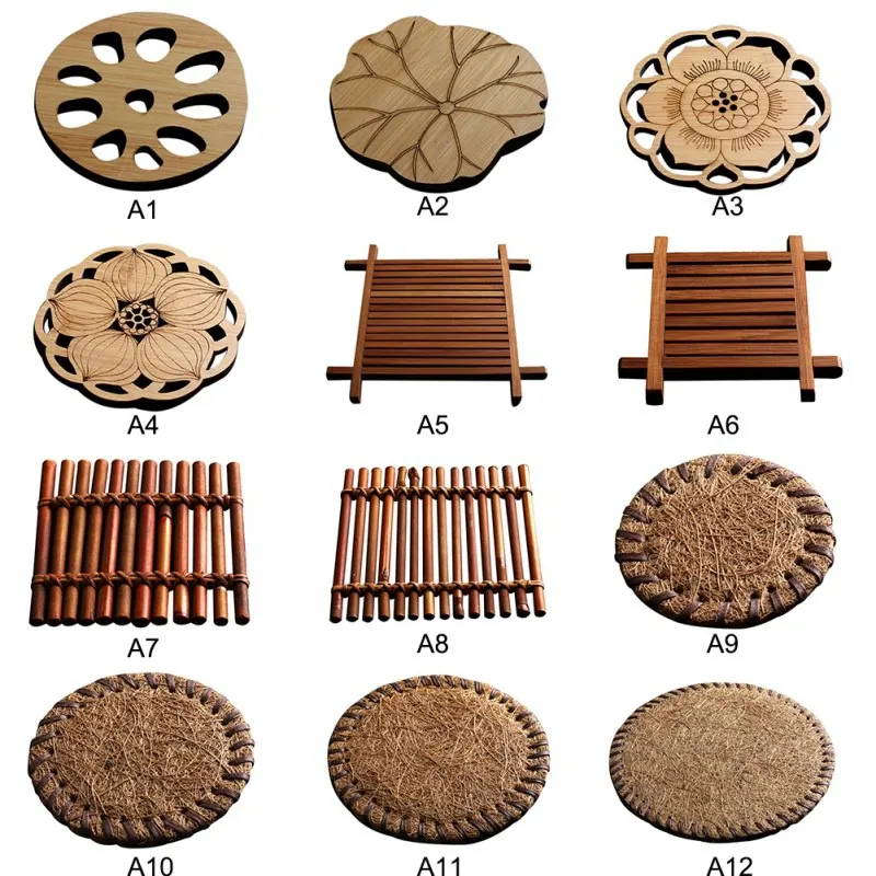 Креативный ручной подстаканник коврик для чайника бамбуковый коврик изоляционный коврик для чайного столика церемония шесть джентльменов чайное искусство чайная церемония аксессуары