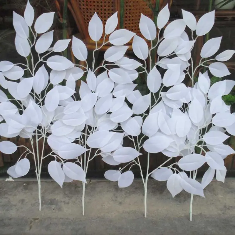 Один дюжина искусственных белых листьев свадебный фестиваль праздник фон Дорога светодиодные цветы дома Diy Искусственные декоративные Flowe