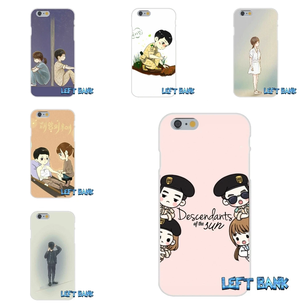 

For iPhone 4 4S 5 5S 5C SE 6 6S 7 Plus Descendants of the sun Cartoon Soft Silicone TPU Transparent Cover Case