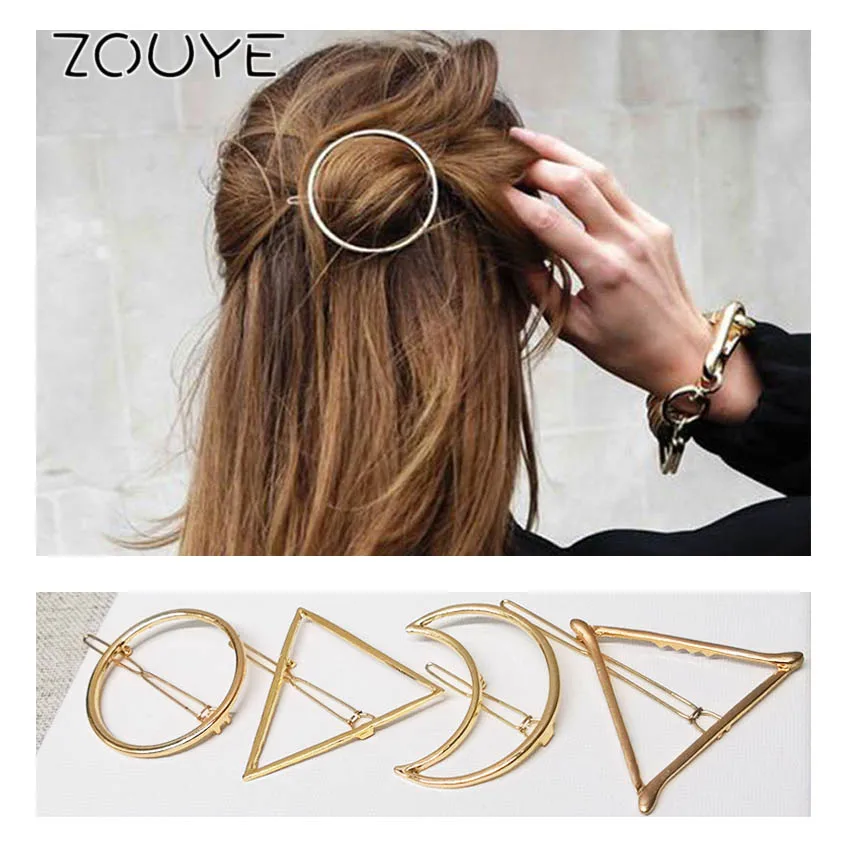 ZOUYE Simplicity Moon круглые Винтажные заколки шпильки для волос с драгоценными камнями