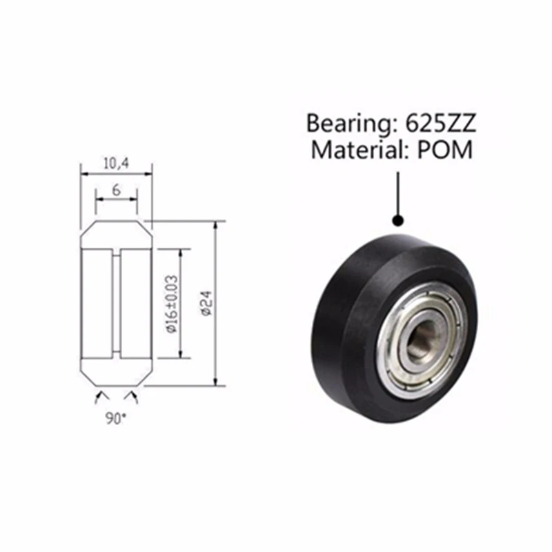 بوم 625ZZ CNC عجلة أسطواني 3D طابعة أجزاء جولة عجلة بكرة تحمل والعتاد بيرلين جزء V نوع ل Prusa i3 Ender-3