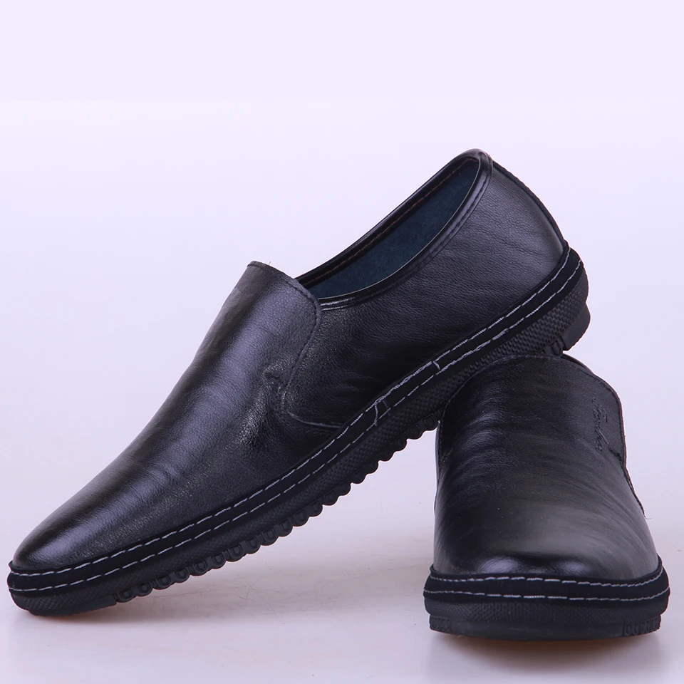 Обувь из натуральной кожи; мужская обувь на толстой нескользящей подошве; Модные фирменные лоферы; Высококачественная Мужская Повседневная обувь из воловьей кожи; NP011
