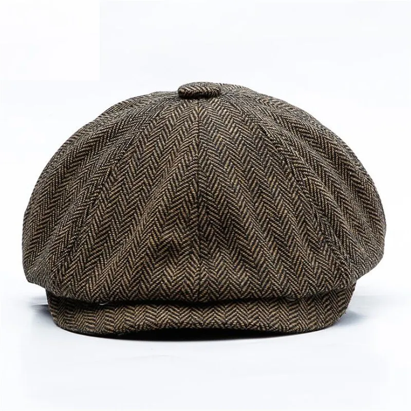 AGRADECIDO унисекс береты Кепка 8 панель восьмиугольная Boina Masculina винтажная шляпа шапки осень/зима для женщин и мужчин Boina - Цвет: Хаки