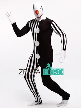 

Free Shipping DHL New Arrival Printing Funny Clown Lycra Spandex Zentai Suit Carnival Cosplay Halloween Events Costume LZ112235