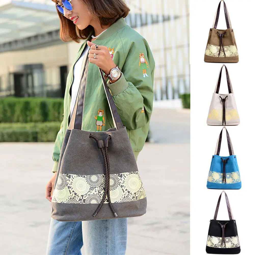 

Womens Ladies Canvas Shoulder Bag Tote Travel Large Messenger Hobo Ladies Shopping Bags