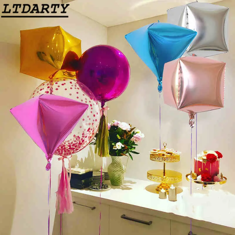 

20pcs 4D diamond round Cube Shaped Helium Ball Solid Aluminum Foil Balloons Party Wedding Birthday Party New Year Decoration