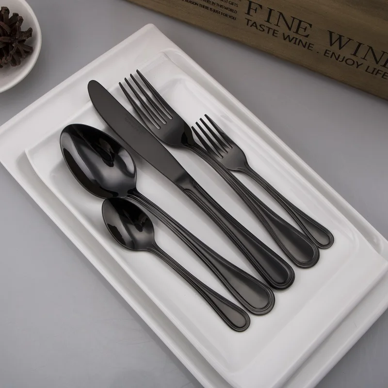 20Pcs/Set Stainless Steel Dinnerware Set PVD Coating Cutlery Set