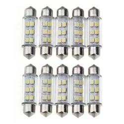 10 шт. свет лампы 6 SMD LED белый DC 12 В для автомобиля Номерные знаки для мотоциклов 39 мм