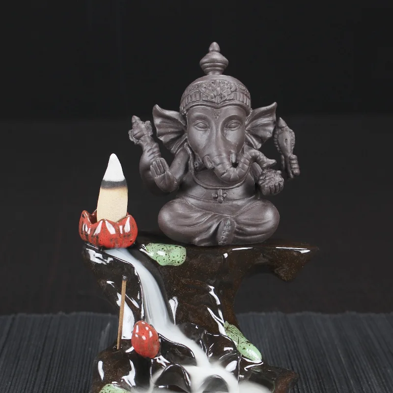F Индийский Слон задний поток благовония горелки буддистская Ganesha подставка для