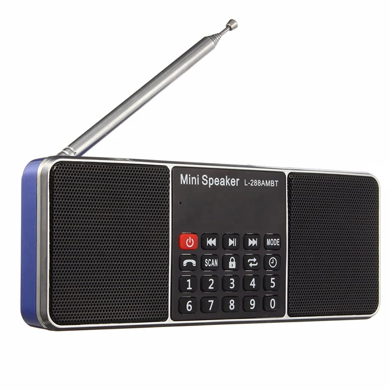 

L-288 Mini Portable Dual Band FM Radio Speaker Portable Stereo LCD Screen Support TF Card U Disk MP3 Music Player Loudspeaker