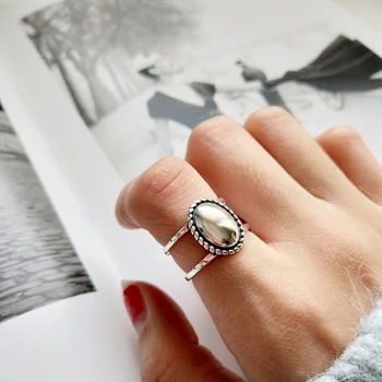 

mist surface silver rings 925 sterling silver vintage simple temperament wild rings for women charms fine silver jewelry gift