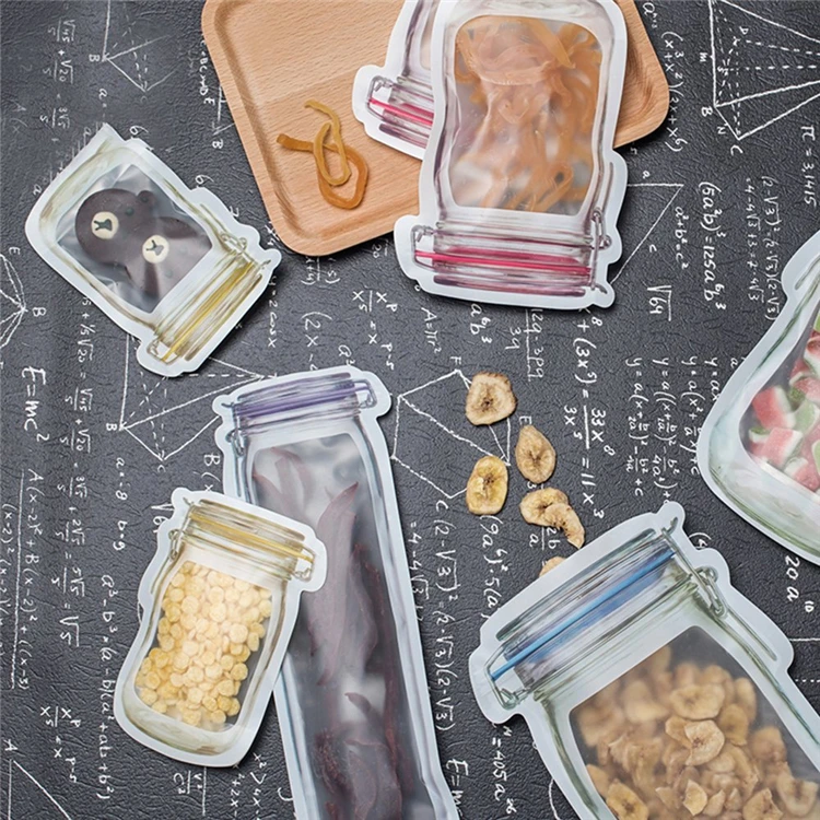 LMETJMA многоразовые сумки Mason Jar, портативные сумки Mason Jar на молнии, пакеты для хранения еды, пакеты для хранения, Снэк сэндвич, Ziplock, сумки KC0248