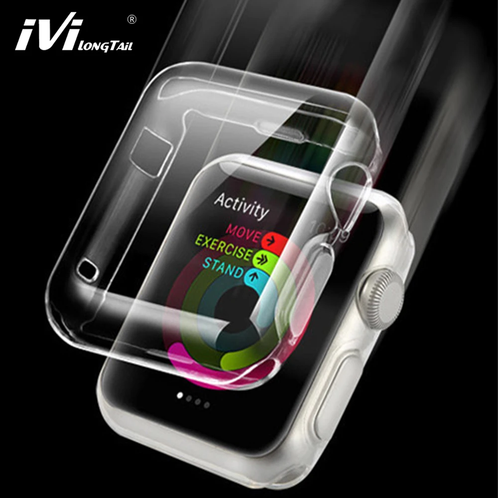 

Watch 44 40 Case For Apple iPhone Watch Case 42 38 mm Series 4 3 2 1 Full Clear TPU Soft Watch Cover Transparent Protective