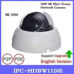 Dahua 3MP ИК мини-купольная сетевая IP Камера IPC-HDBW1320E CCTV Камера Поддержка IK10 IP67 POE Водонепроницаемый День Ночь Камера