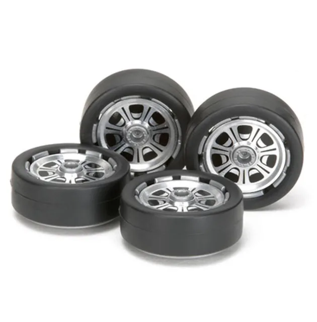 4PCS 1/32 Scale Tamiya Mini 4WD Racing Car Model Middle Diameter Tire Wheels 15409 Spare Partin