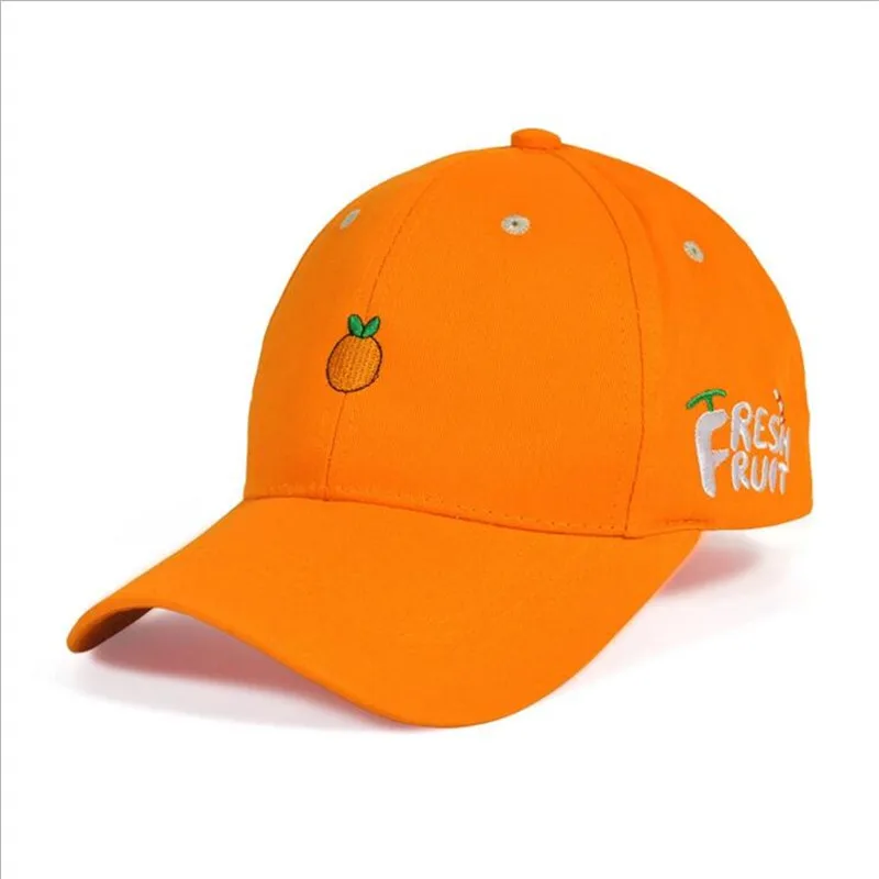 xiangzhou men women Orange Dad Hat Baseball Cap Fruits Style Embroidery