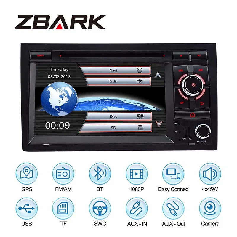 Cheap 7 inch  2 DIN Car DVD Player GPS Navigation Radio for Audi A4 S4 RS4 2002 2003 2004 2005 2006 2007 2008 YHAUA4B7 0