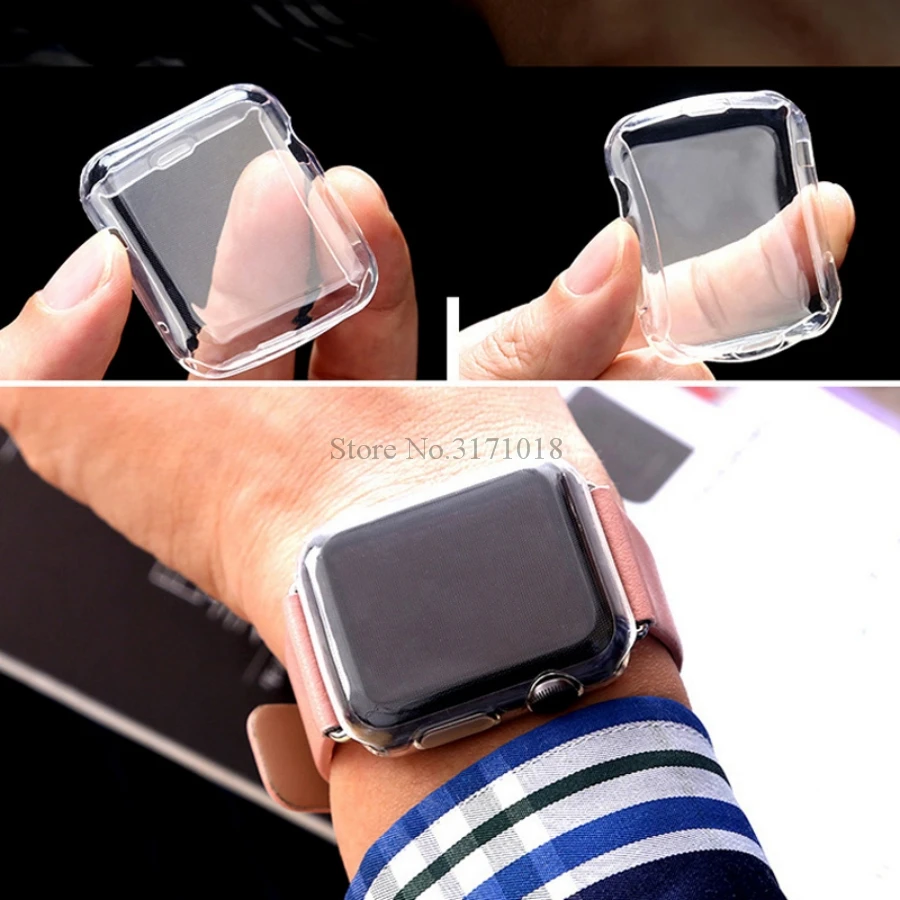 Watch accessories for Apple Watch Case Series 3 2 1 Soft Slim Electroplate Soft TPU Screen Protector Cover 38mm 42mm