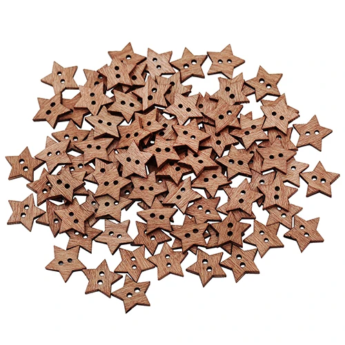 Хит! 100 шт 2 отверстия DIY звезда форма деревянная пуговица скрапбукинга ремесло швейные пуговицы