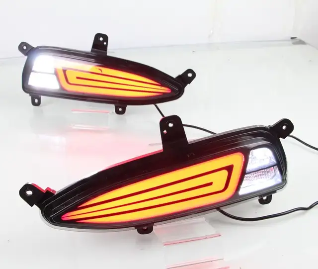 2PCS Multi function LED Reflector Lamp Rear Fog Lamp Bumper Light Brake