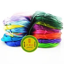 2 мм, сатиновый шнур, китайский узел, бисероплетение, шнур для детских силиконовых прорезывателей, ожерелье из бисера, 10 ярдов каждого цвета
