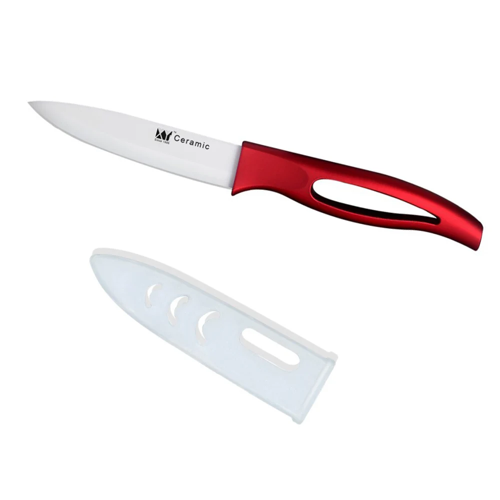 Professional 4 inch utility fruit ceramic knife with red handle white blade one Comfortable