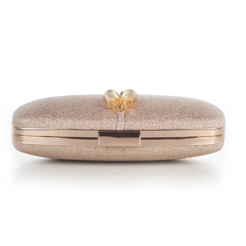 Keevip Champagne Glitter Clutch Bag Top View