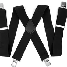 120 шт./лот Мужские Тяжелых Черный Прочный регулируемый 50 мм 4 широкий клип на брюк брекеты упругой Подтяжки для женщин