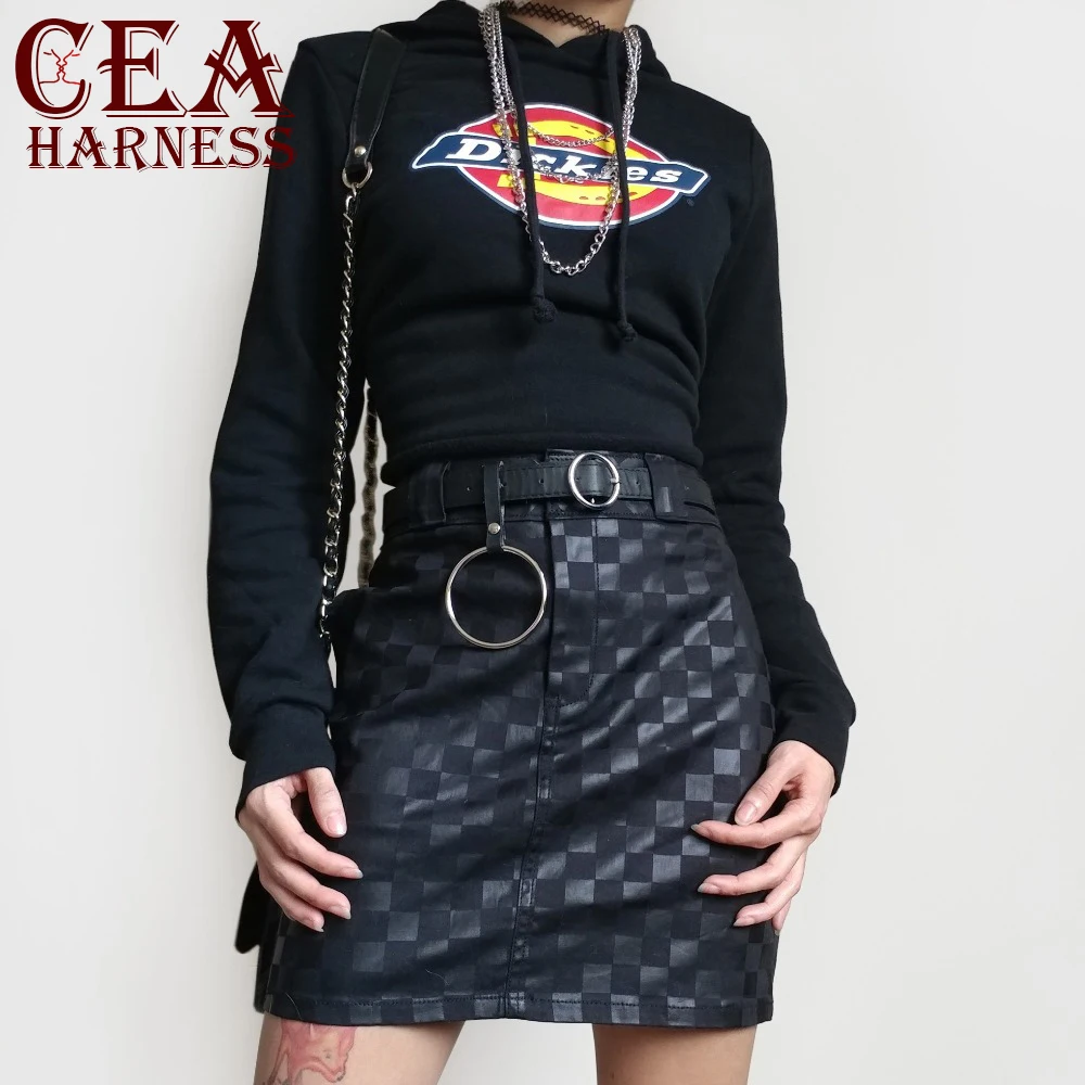 

CEA.HARNESS HOT Round Buckle Belts Female Leisure Jeans Wild Belt Without Pin Metal Buckle Waist Black Strap Belt