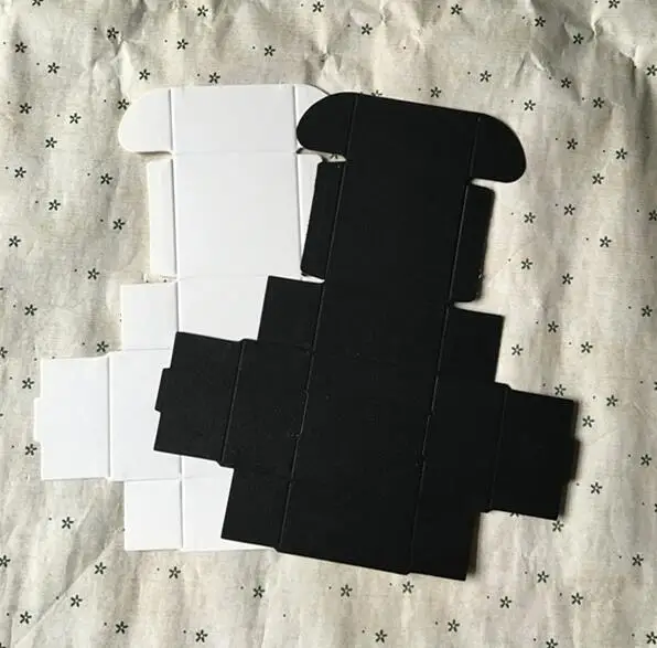 1000 шт/партия размер(7*7*2,2 см) крафт/белые/черные бумажные коробочки печать 1 цветная бумага для логотипа подарочная коробка