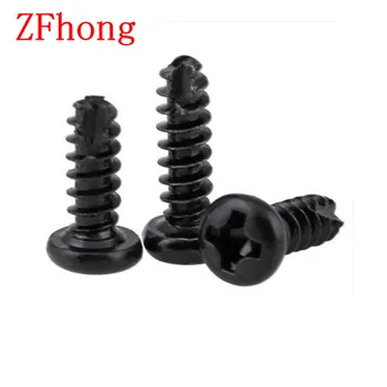 

500pcs/lot M2*4/5/6/8/10/12 Pan head Steel With black Scrape Point Cutting Tapping Screws