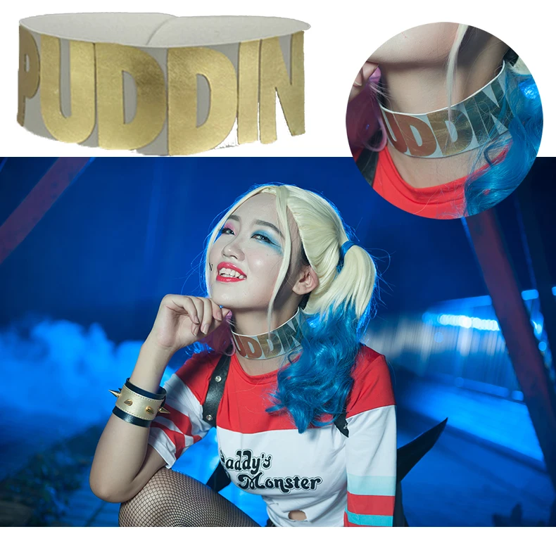 Suicide Squad Harley Quinn Cosplay PUDDIN Neckwear on