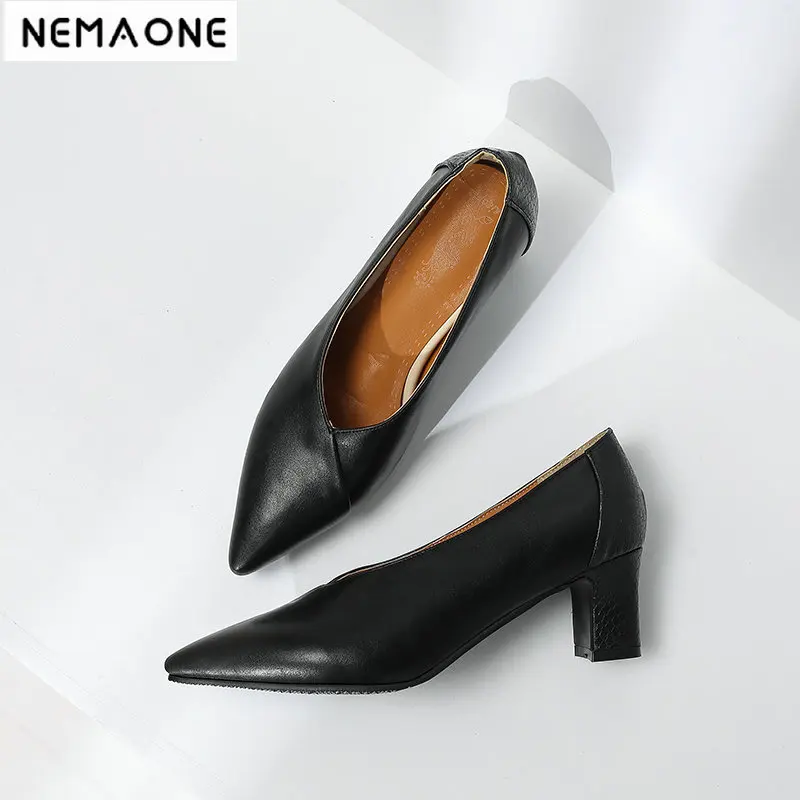

NEMAONE 2019 spring autumn new arrive women pumps fashion pointed toe high heels shoes elegant lady prom shoes