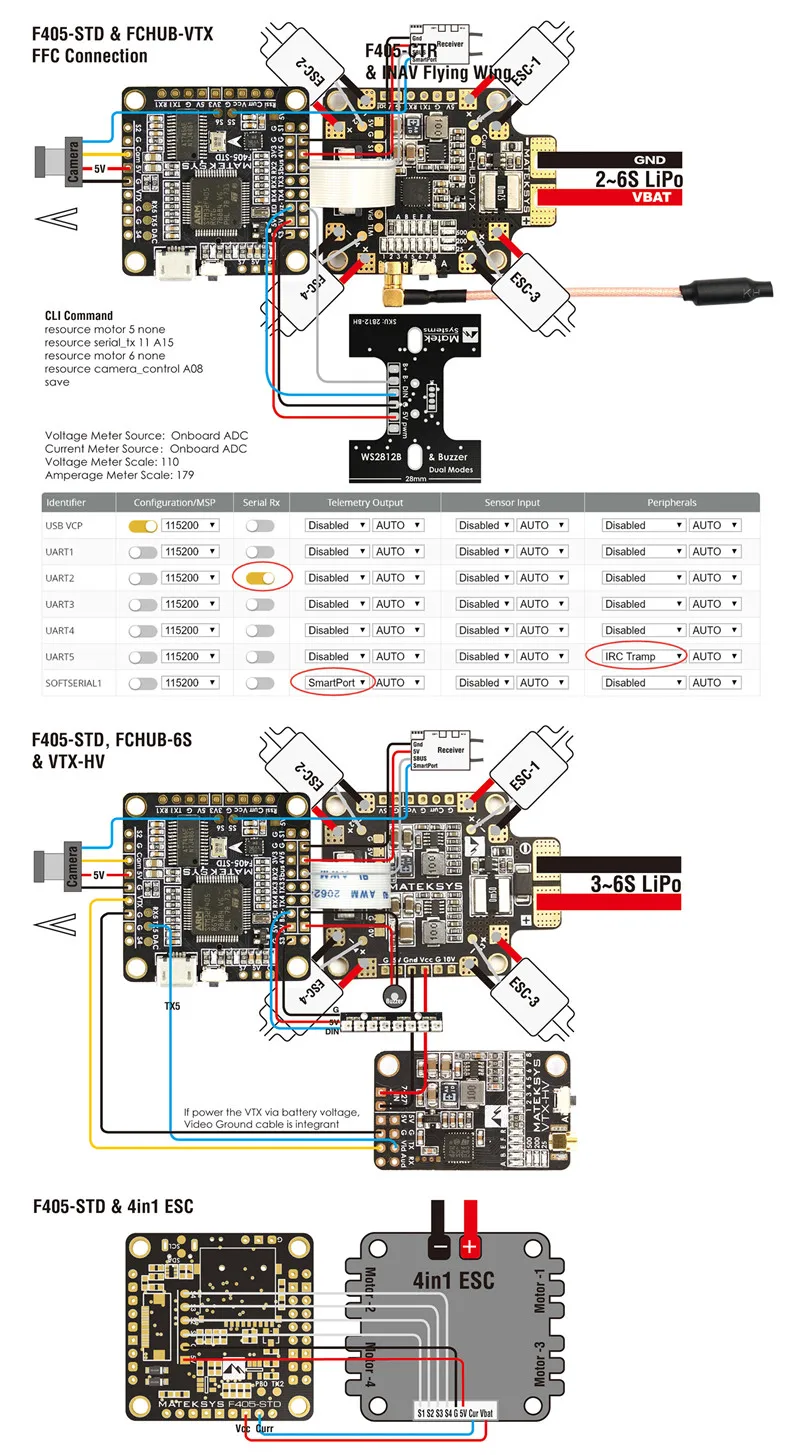 Matek F405-STD STM32F405 F405 с OSD платой управления полетом DShot выходы SD слот 32k Gyro BMP280 для RC мультикоптера