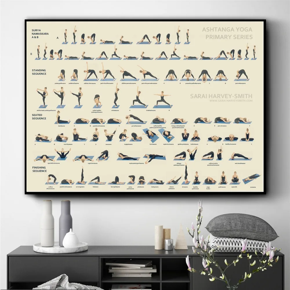 Плакаты и принты из основной серии Yoga Ashtanga настенное искусство декоративная