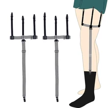 1 комплект мужская полосатая рубашка остается держатель для юбки Тыква Пряжка эластичная форма рубашка на лямках подвязки водоотталкивающий ремень носок подтяжки