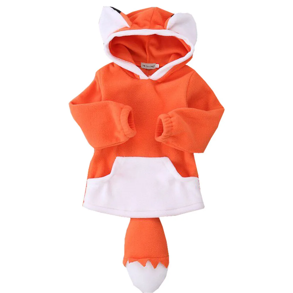 Baby Boys Girl Animal Fox And Wolf Cosplay Costume Cute Baby Cartoon Outerwear Coats Autumn Windbreaker Kids Jacket Hooded