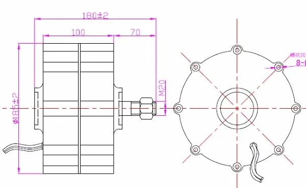 Three phase 600w brushless alternative energy alternator for wind turbine 