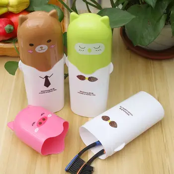 

1PC Lovely Towel Toothbrush Holder Case Outdoor Travel Camping toothpaste Multi Cap Storage Case Household Bathroom Accessories