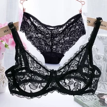 32-40 ABC Кубок Нижнее бельё выдалбливают Кружево бюстгальтер и Трусики для женщин Франция сексуальный Для женщин ультра-тонкий Нижнее Бельё для девочек бюстгальтер комплект сексуальное женское белье бюстгальтер СОФЕ