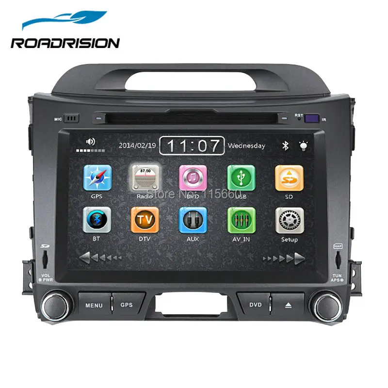 

RoadRision Car DVD Autoradio Stereo headunit for Kia sportage 2010-2015 GPS Navigation Bluetooth Radio RDS Free map card