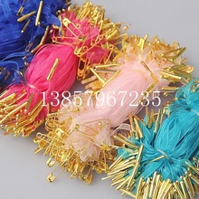 Хорошее качество красочные шелковые Висячие бирки в одежде, Висячие бирки шнур для одежды, растягивание цена печать с булавками