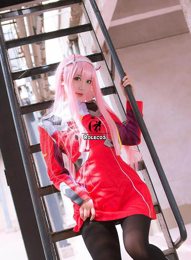 Rolecos Game Darling Zero Two Cosplay Costume Dress In The Franxx 02 Women Sexy Headband -Zentai shop online