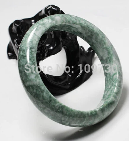 

hot sell08 61mm Certified Grade "A" Natural Green Jadeite Jade Gems Bracelet Bangle
