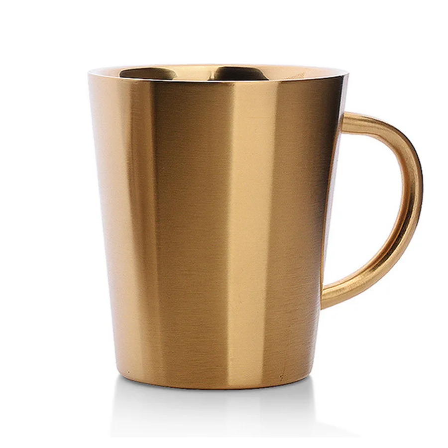

Caf Coffee Cups And Mug Cup Bardak Tea Creative Gold Friends Stainless Steel Big Metal Beer Mugs Milk Unique Kupa Gift 30MK010