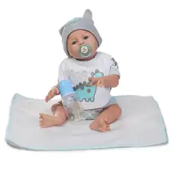 50 см полный силиконовый корпус Reborn мальчик Младенцы Куклы Игрушки Новорожденные Детские Куклы Мода Дети подарок на день рождения купать
