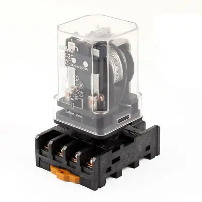 

JTX-2C 8 Round Pin DPDT DIN Rail Electromagnetic Relay DC 24V Coils