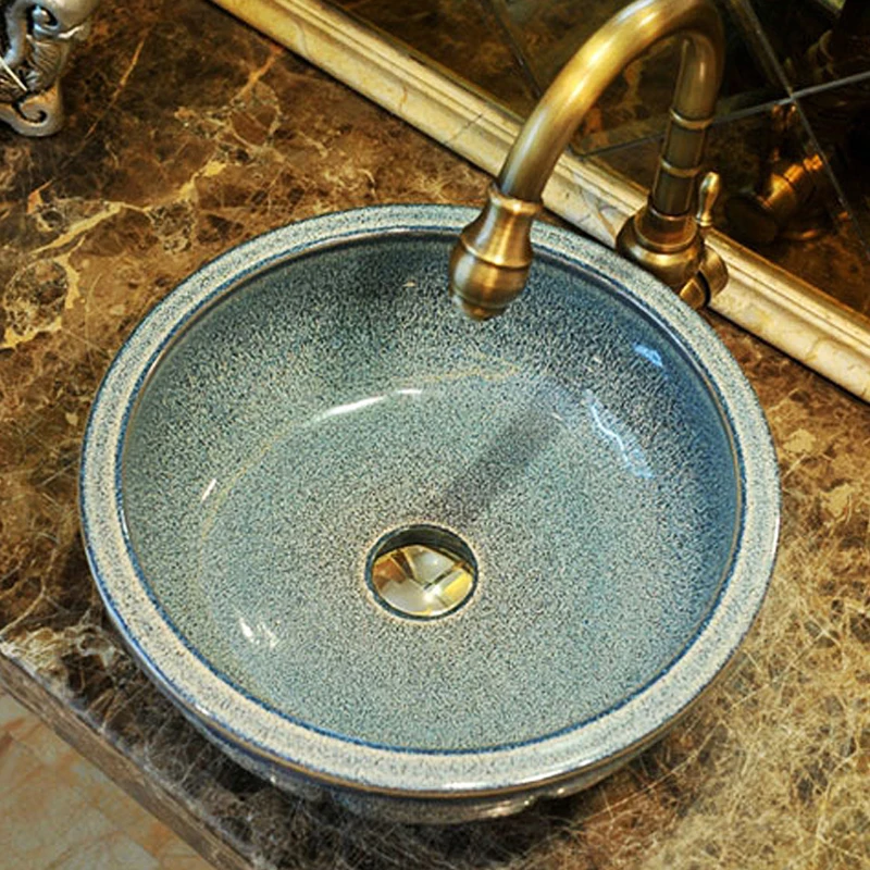 Europe style chinese wash basin Jingdezhen Art Counter Top ceramic basin sink porcelain vessel sink (4)